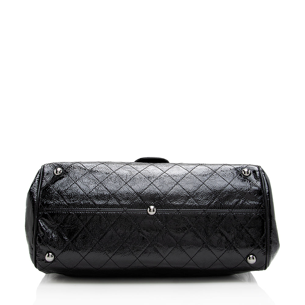 Luxury Chanel Quilted Patent Leather Ritz Flap Bag (SHF-17954)