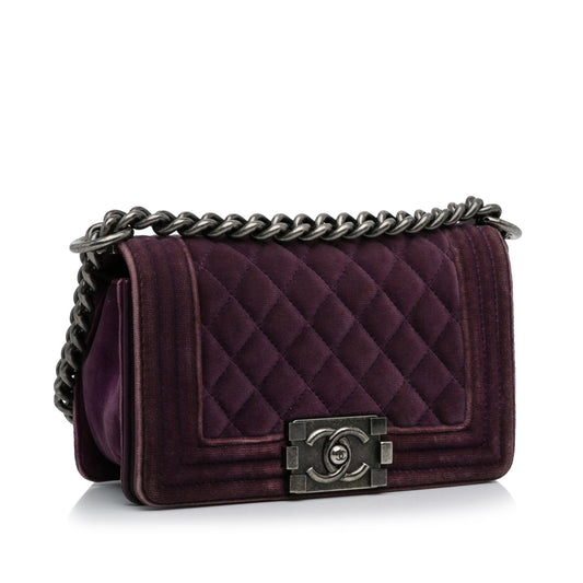 Chanel Small Boy Velvet Flap Bag (SHG-xHXqXz)