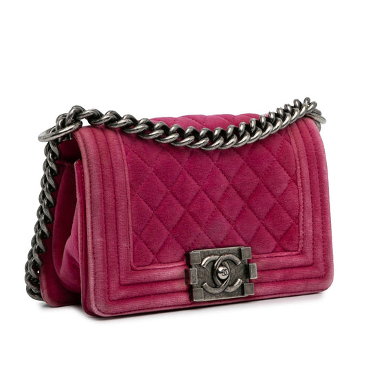 Chanel Small Boy Velvet Flap Bag (SHG-p1JjYJ)