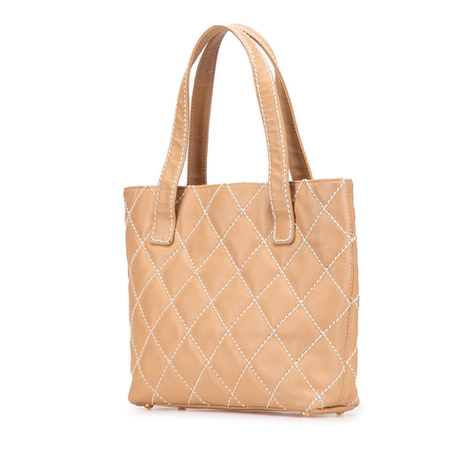 Chanel Small CC Calfskin Wild Stitch Tote