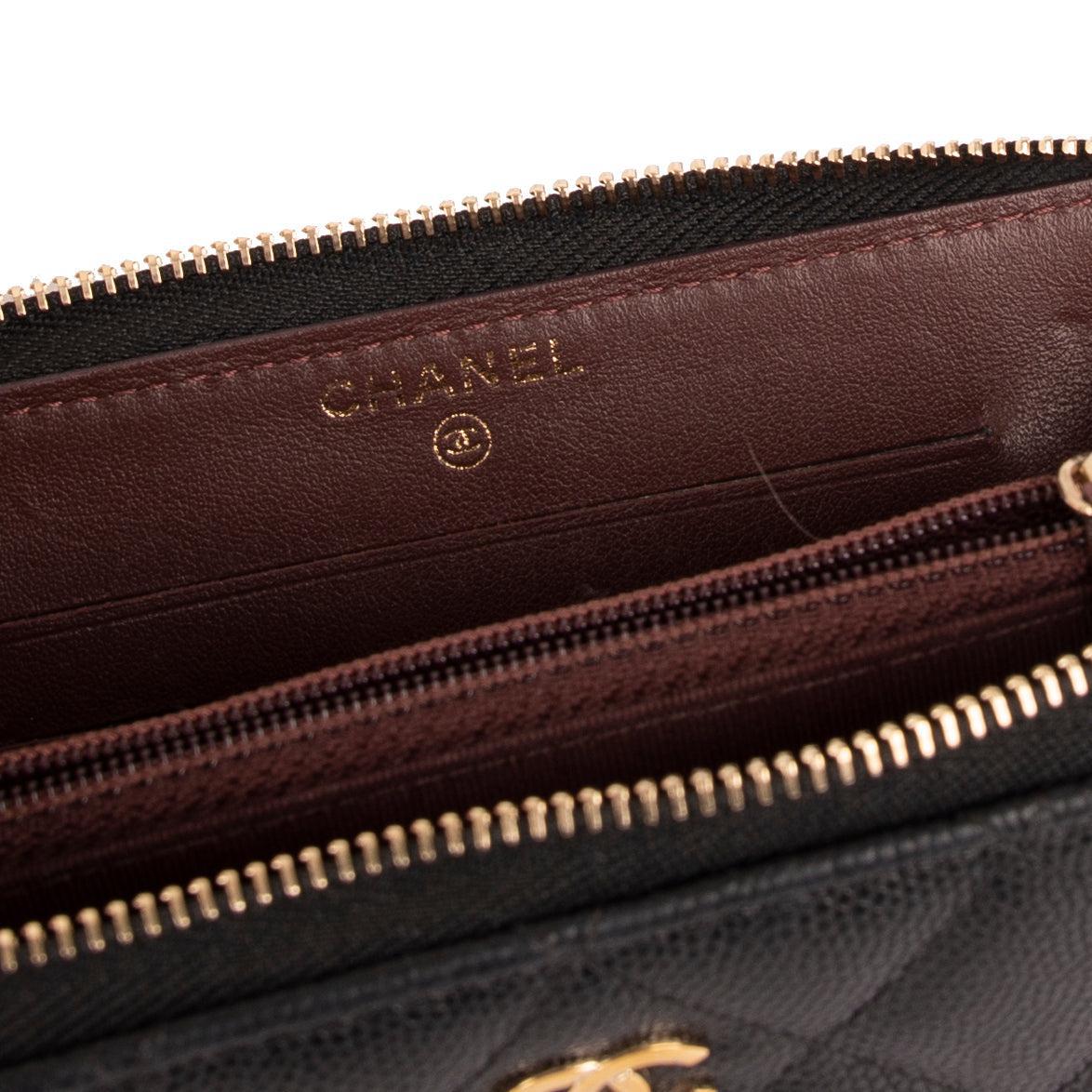 Chanel Small Caviar Leather Zipped Wallet