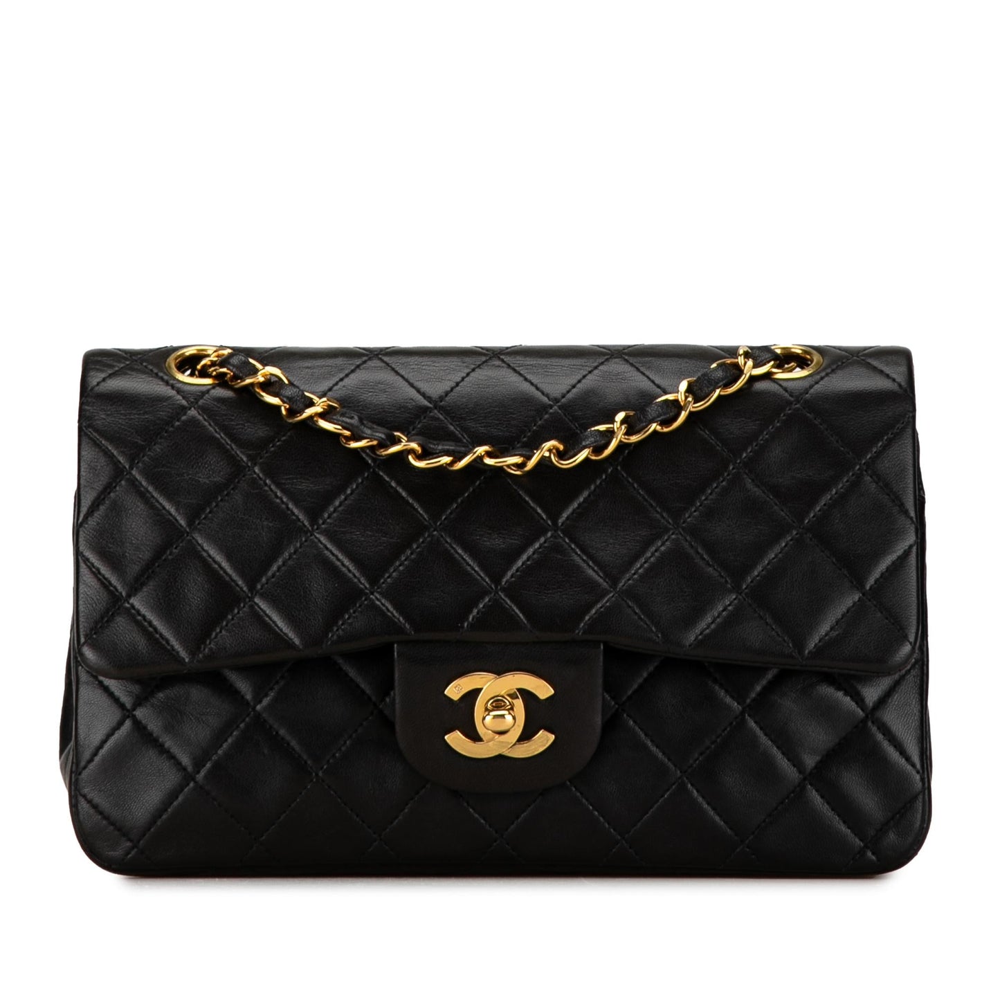 Chanel Small Classic Lambskin Double Flap (SHG-FgW8Qu)
