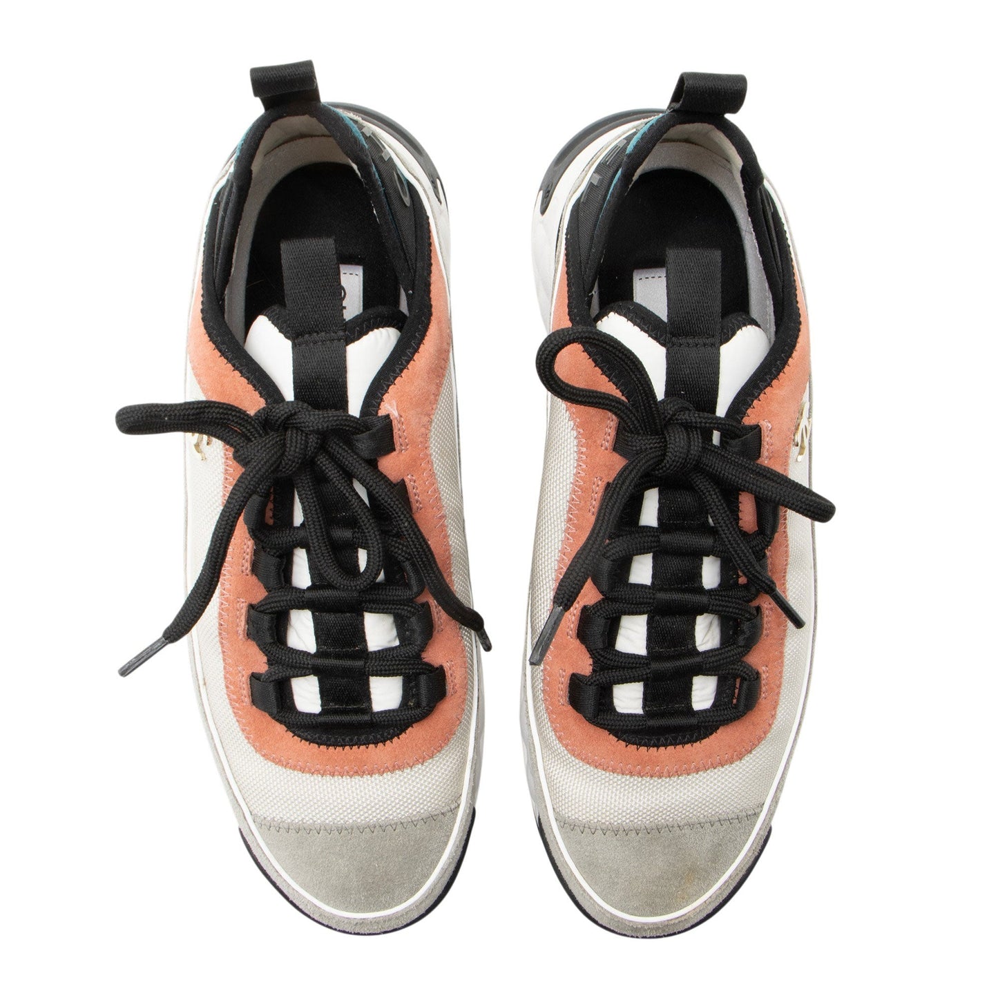 Chanel Suede Mesh CC Cap Toe Sneakers - Size 7.5 / 37.5