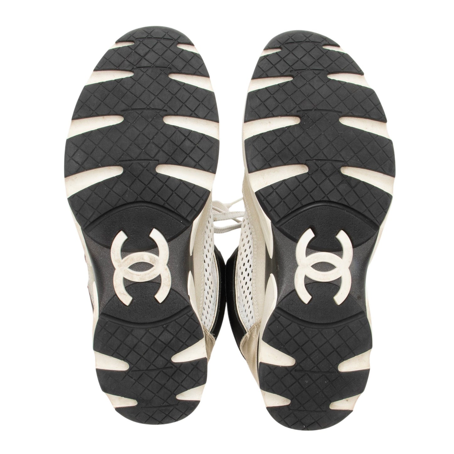 Chanel Suede Mesh CC Sneakers - Size 9 / 39