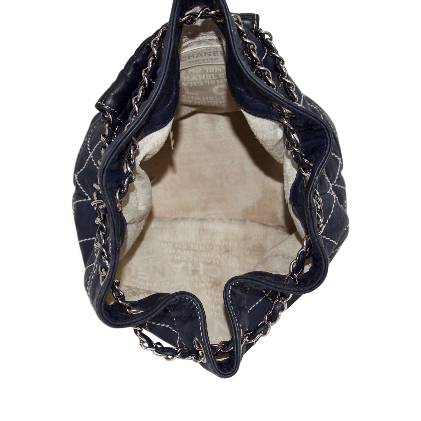 Chanel Surpique Drawstring Bucket Bag