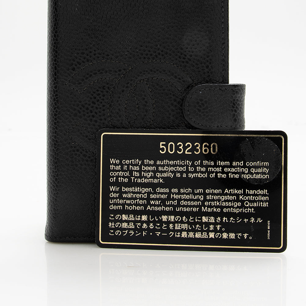 Chanel Vintage Caviar Leather CC Small Agenda Cover (SHF-18049)