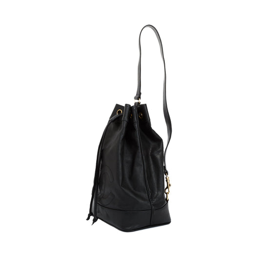 Chanel Vintage Large Caviar Leather Timeless Drawstring Sling Backpack