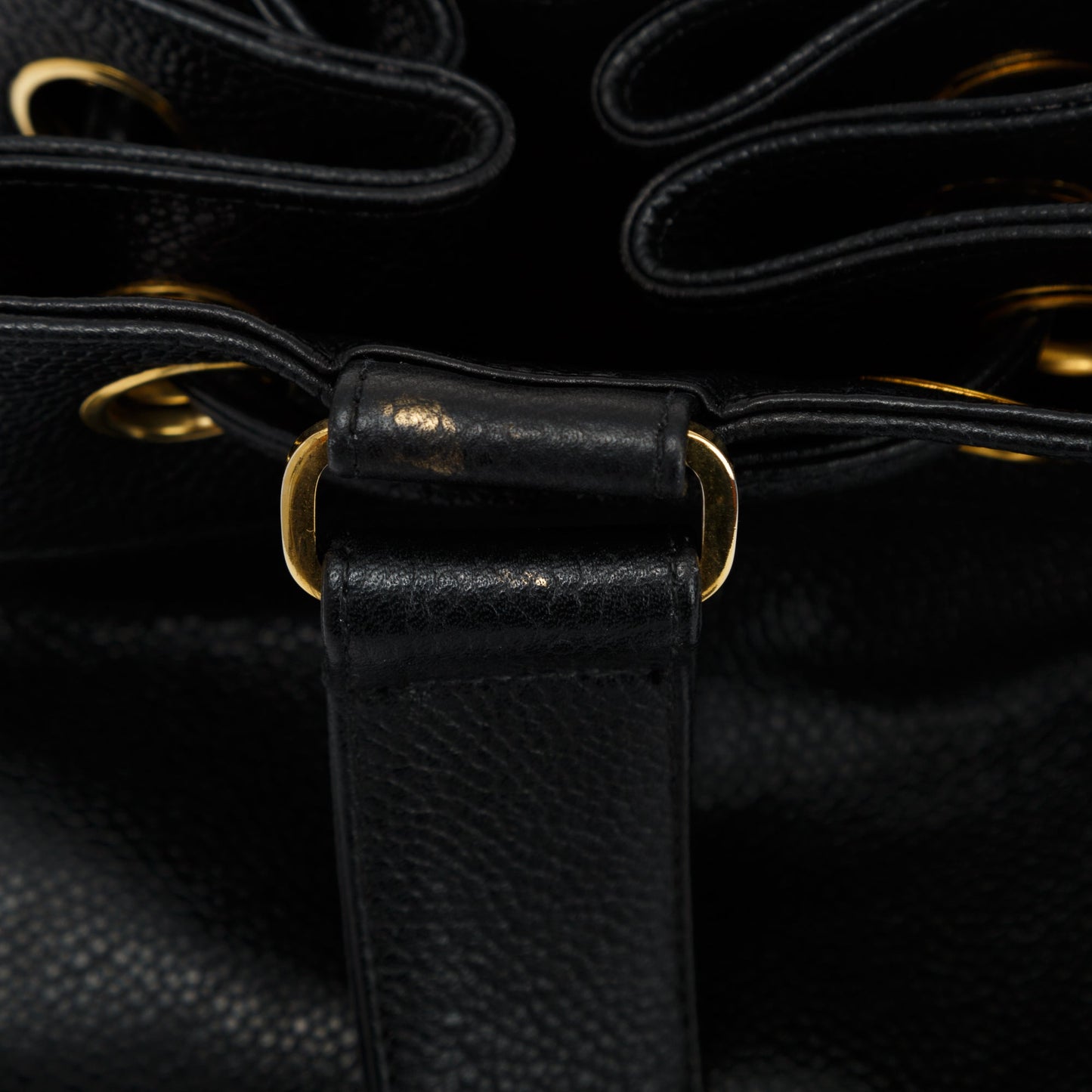 Chanel Vintage Large Caviar Leather Timeless Drawstring Sling Backpack