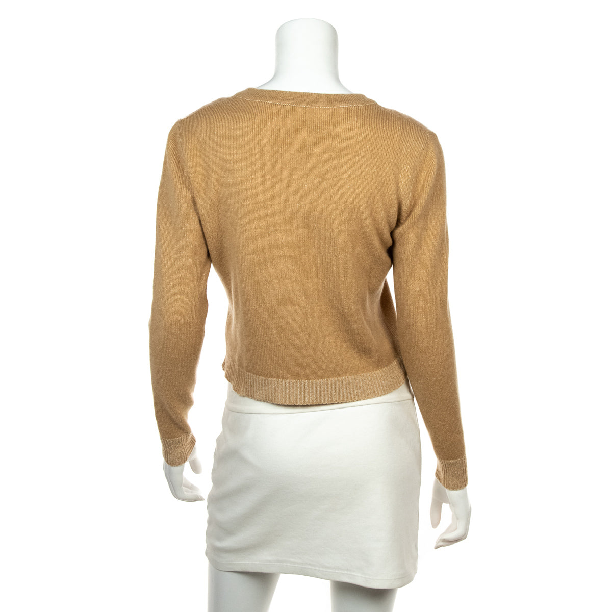 Chanel Beige Cashmere Logo Cardigan Size S | US 4 | FR 36