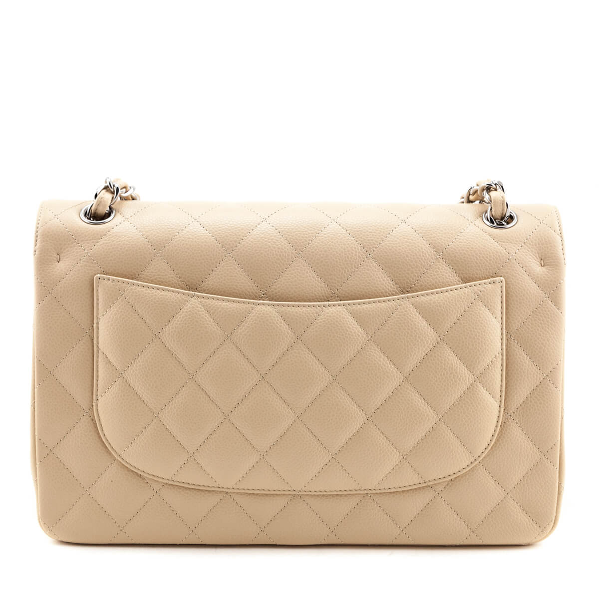 Chanel Beige Caviar Jumbo Double Flap Bag