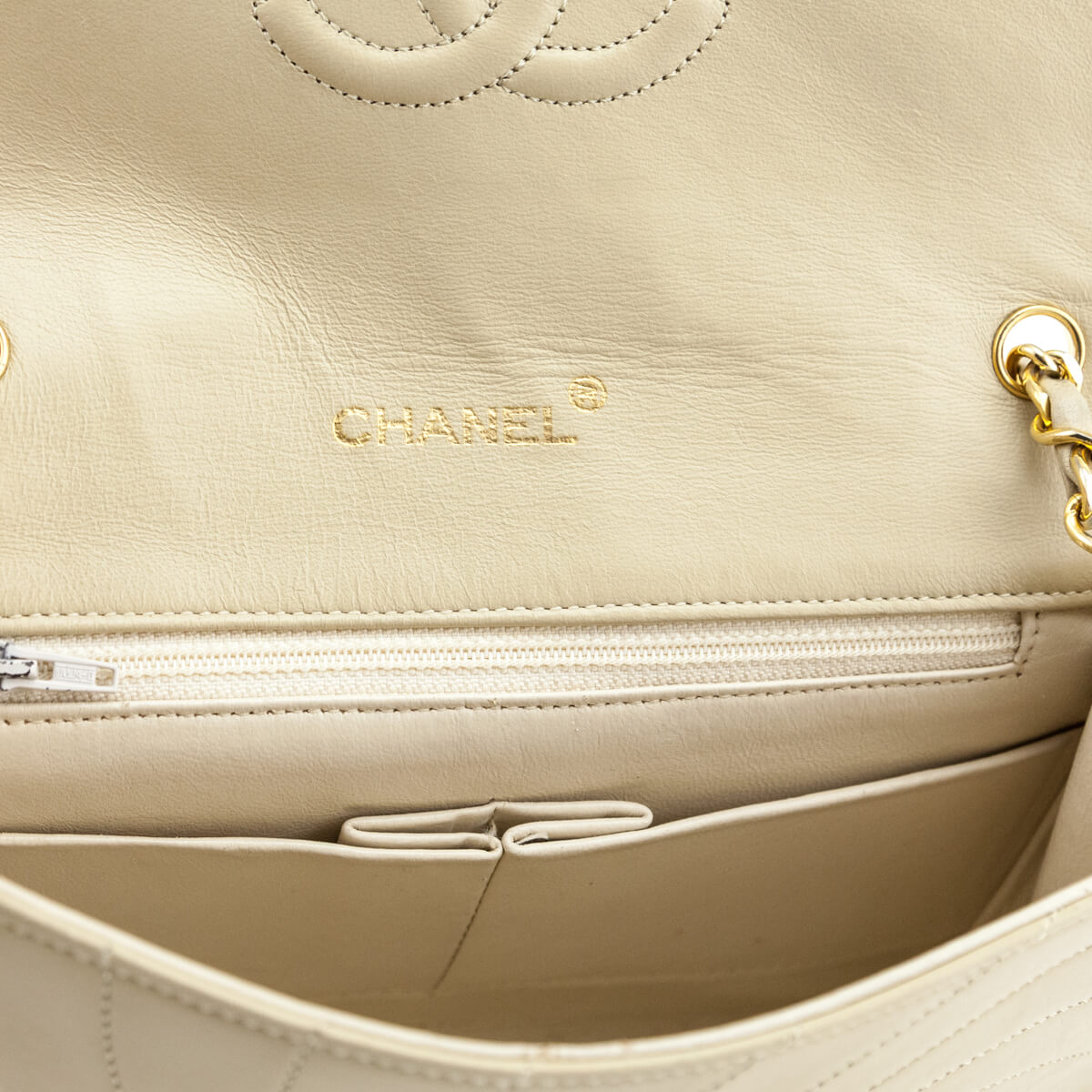 Chanel Beige Spiral Quilted Calfskin Vintage Mini Chain Bag