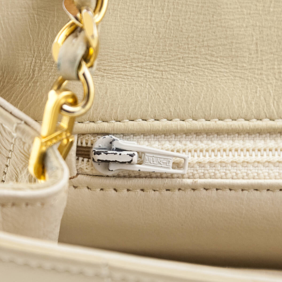 Chanel Beige Spiral Quilted Calfskin Vintage Mini Chain Bag