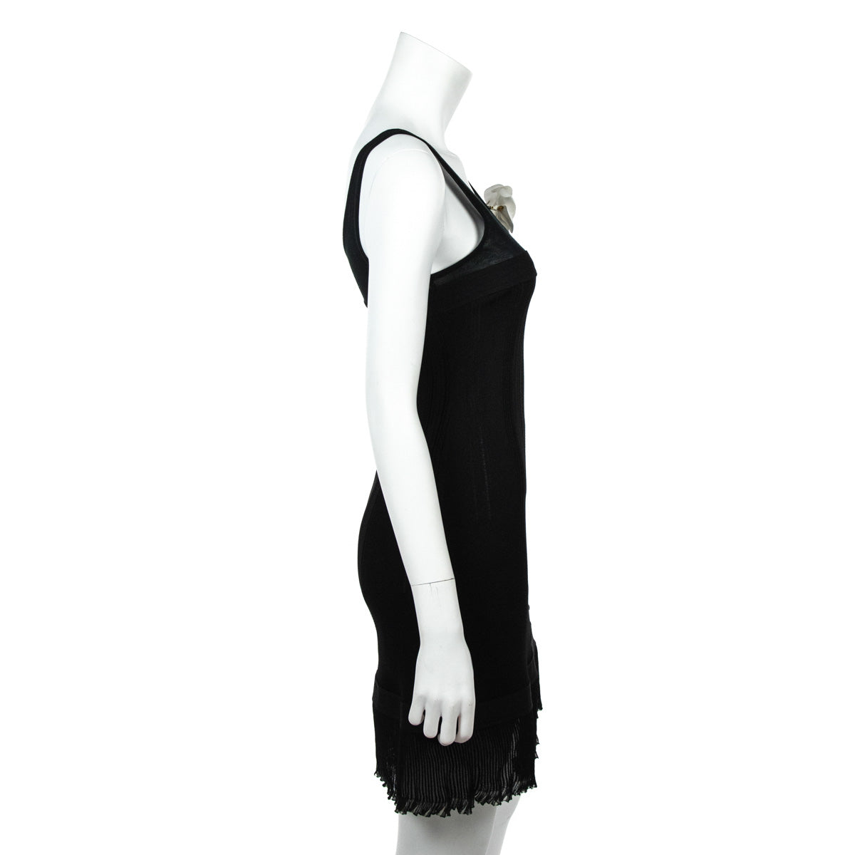 Chanel Black Camellia Sleeveless Dress Size S | FR 38
