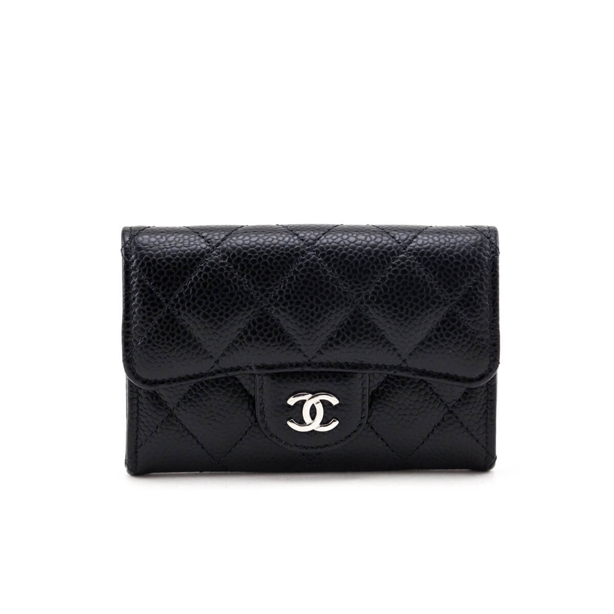 Chanel Black Caviar Quilted Classic Flap Card Holder Wallet