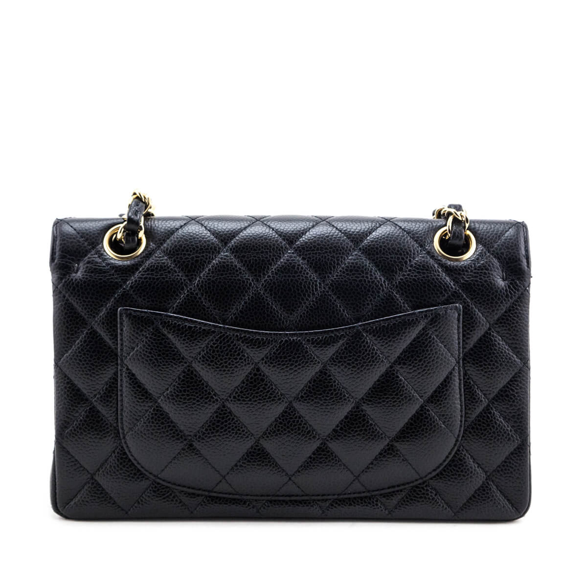 Chanel Black Caviar Quilted Small Double Flap Bag