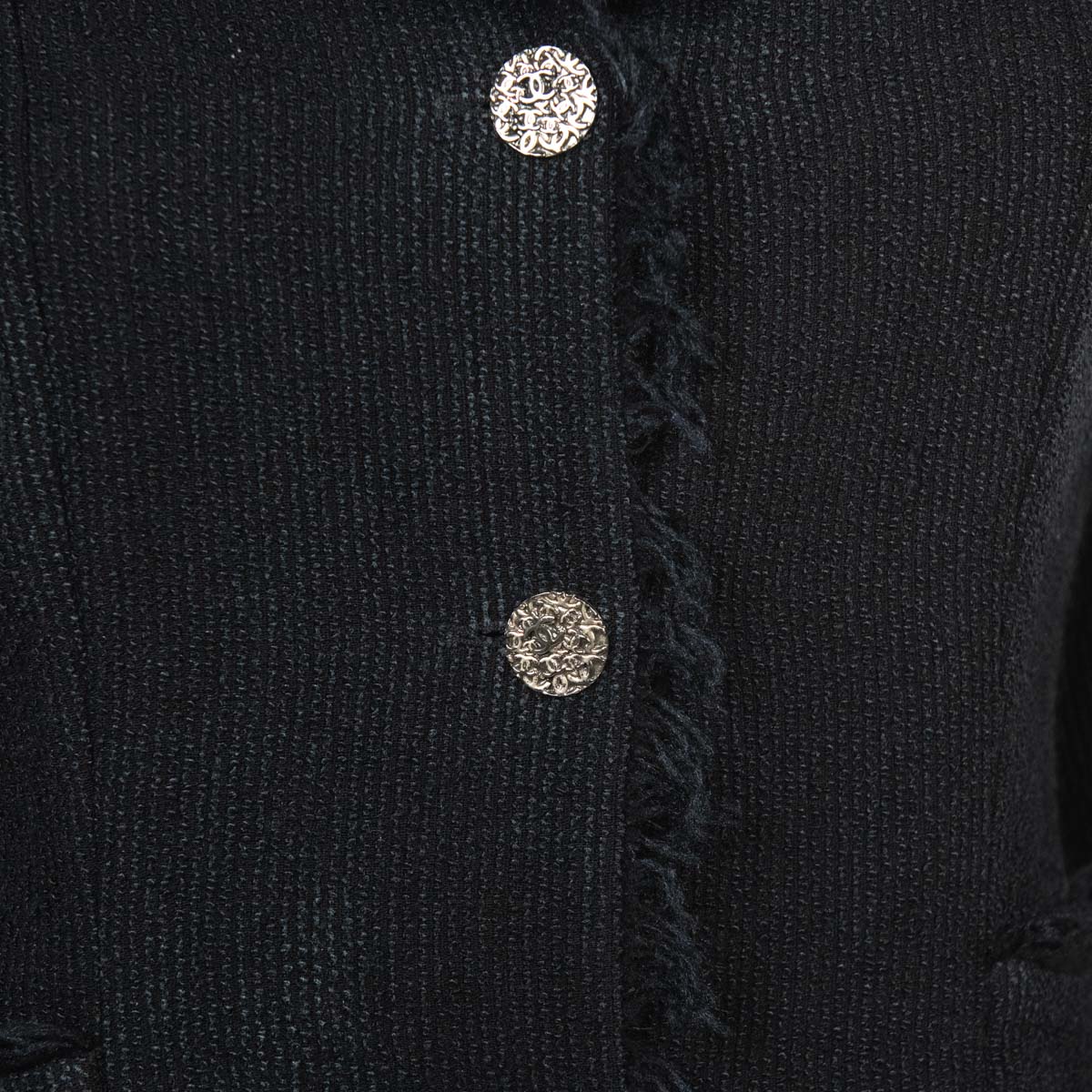 Chanel Black Frayed Vintage Jacket Size S | FR 38