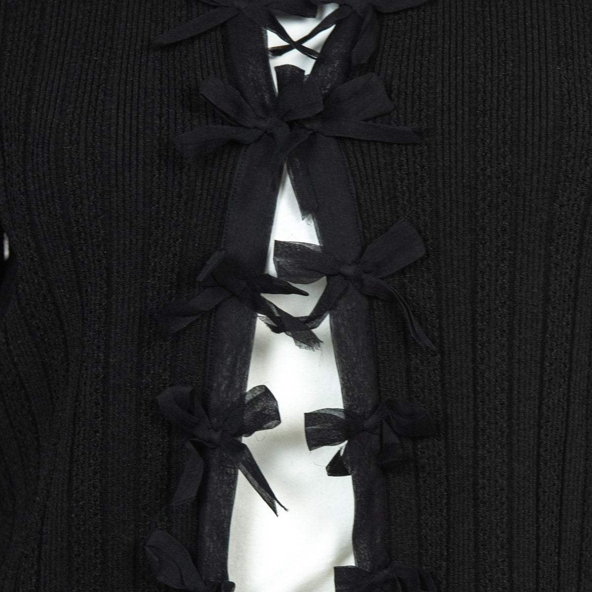 Chanel Black Knit Bow Embellished Cardigan Size XS | FR 36
