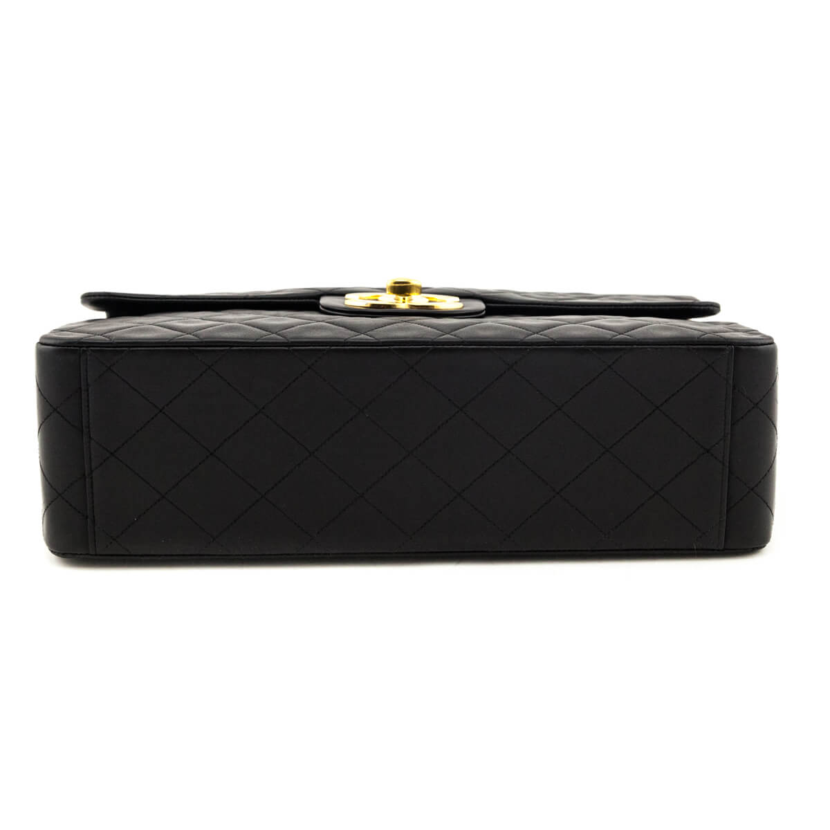 Chanel Black Quilted Lambskin Vintage Jumbo XL Single Flap Bag