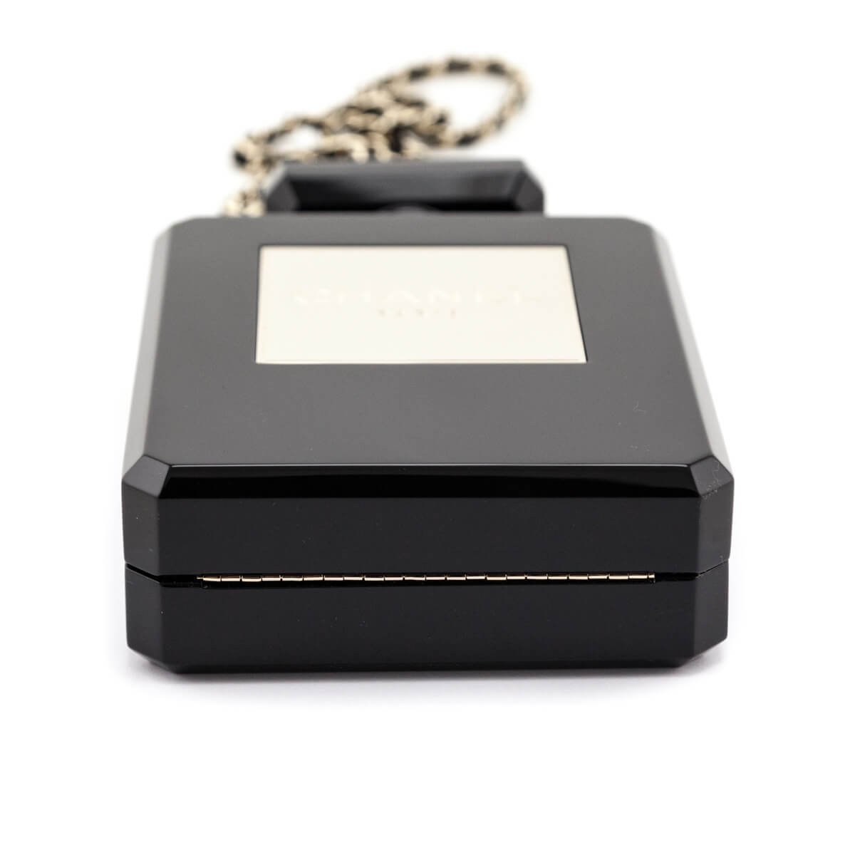 Chanel Black Plexiglass Perfume Bottle Minaudiere