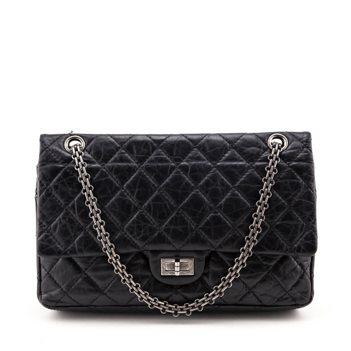 Chanel Black Quilted Aged Calfskin 2.55 Reissue 226 Flap Bag