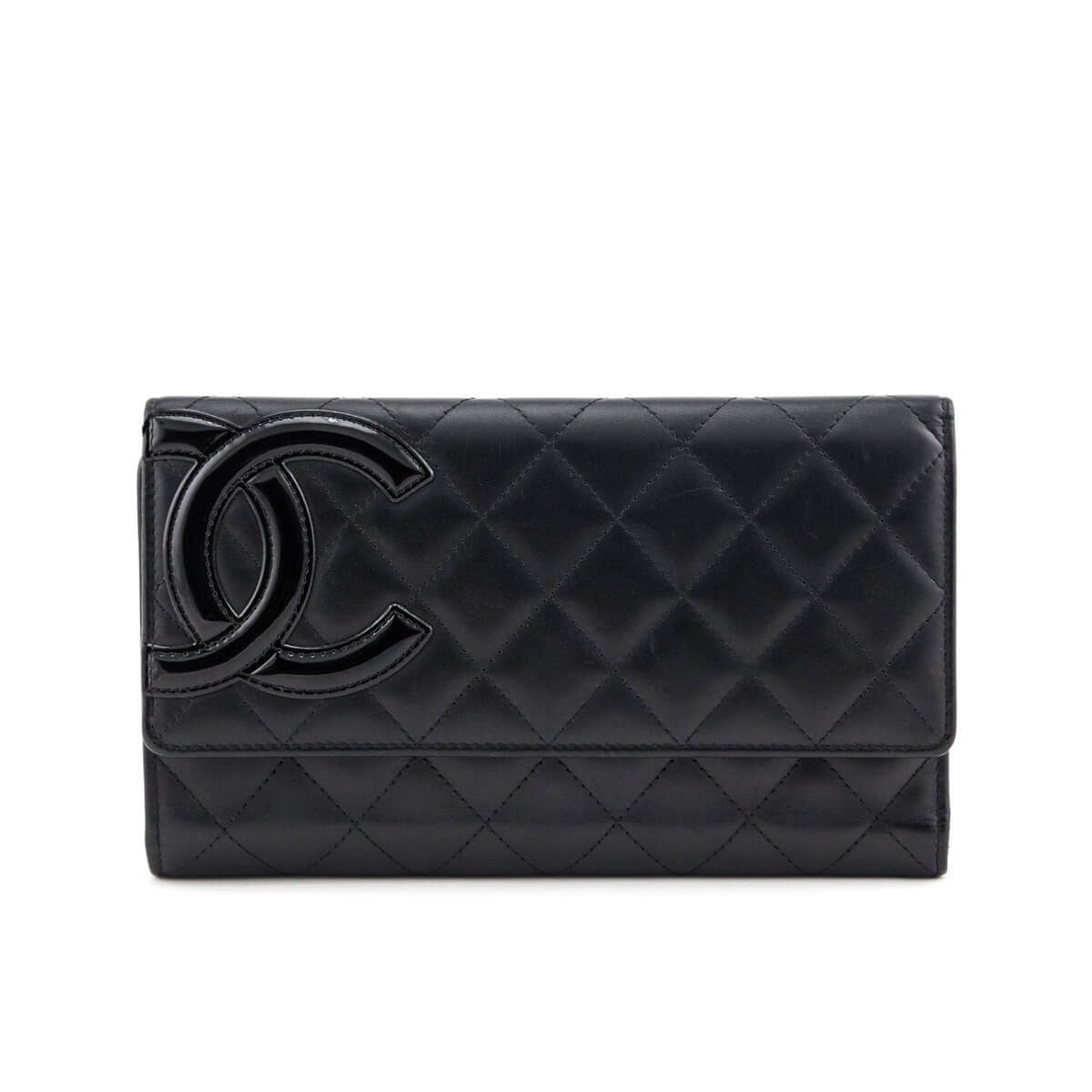 Chanel Black Quilted Calfskin Cambon Tri-Fold Wallet