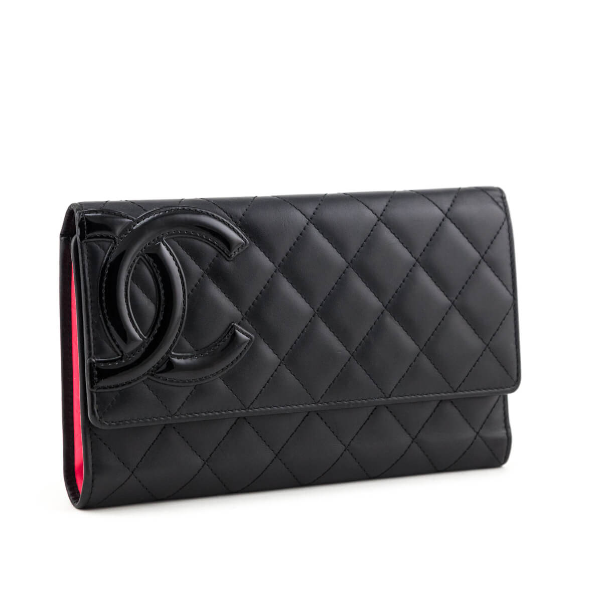 Chanel Black Quilted Calfskin Cambon Tri-Fold Wallet