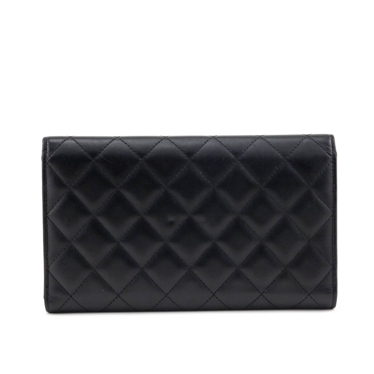 Chanel Black Quilted Calfskin Cambon Tri-Fold Wallet