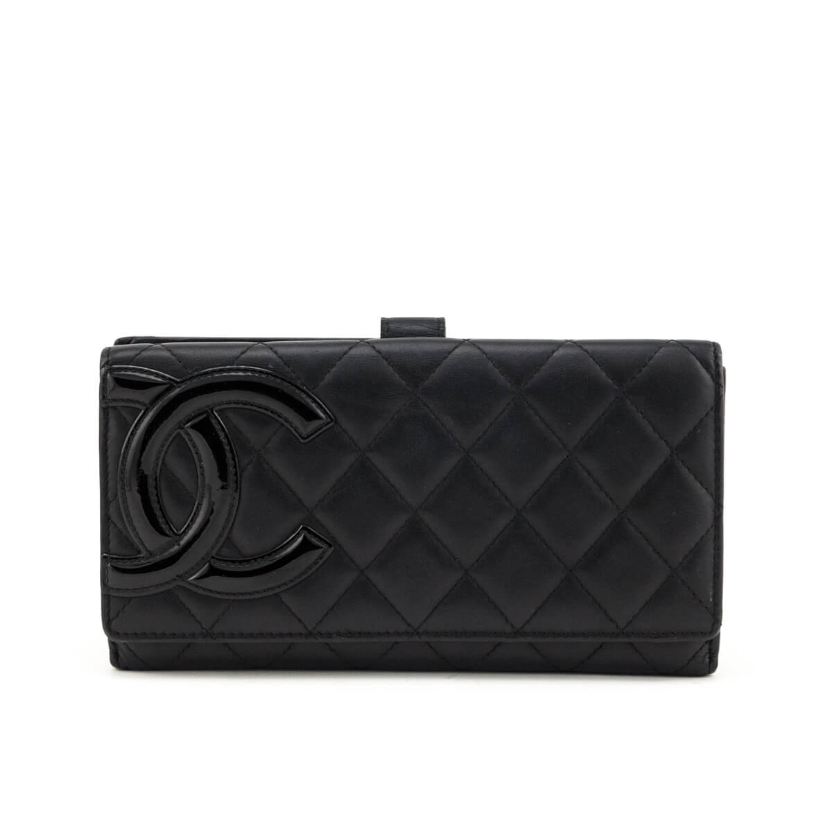 Chanel Black Quilted Calfskin Ligne Cambon Continental Wallet