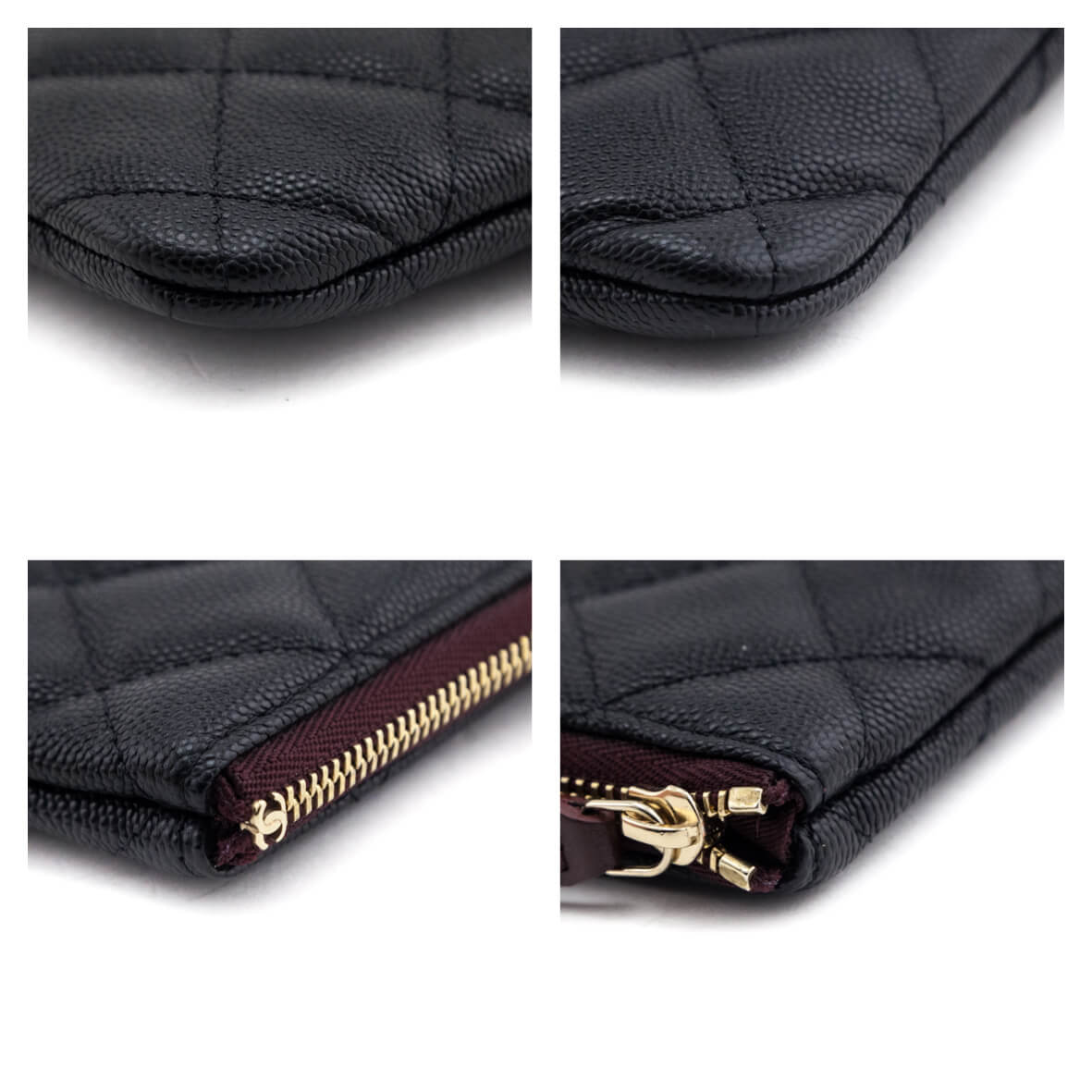 Chanel Black Quilted Caviar Large Classic Pouch