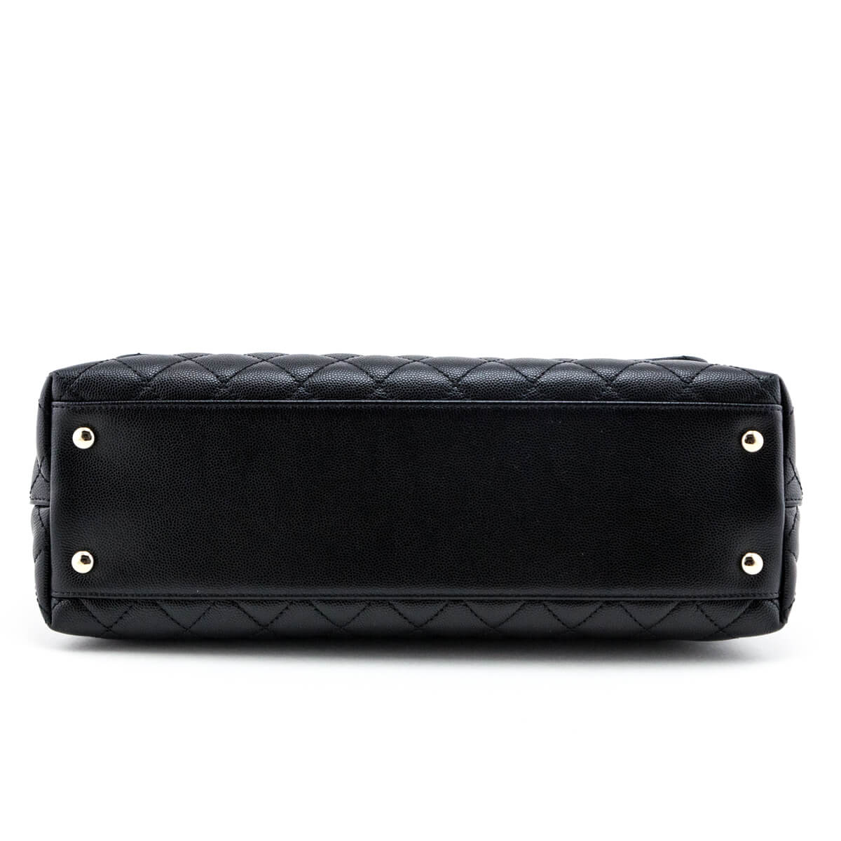 Chanel Black Quilted Caviar & Lizard Medium Coco Handle Flap Bag