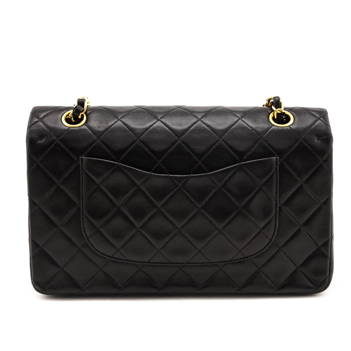 Chanel Black Quilted Lambskin Vintage Medium Classic Double Flap Bag