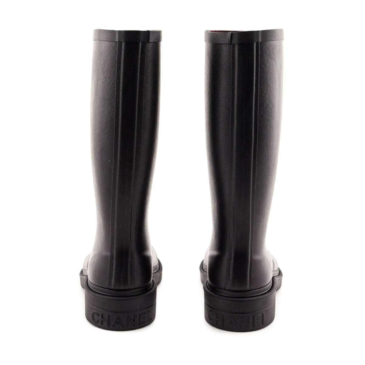 Chanel Black Rubber CC Rain Boot Size US 6 | EU 36