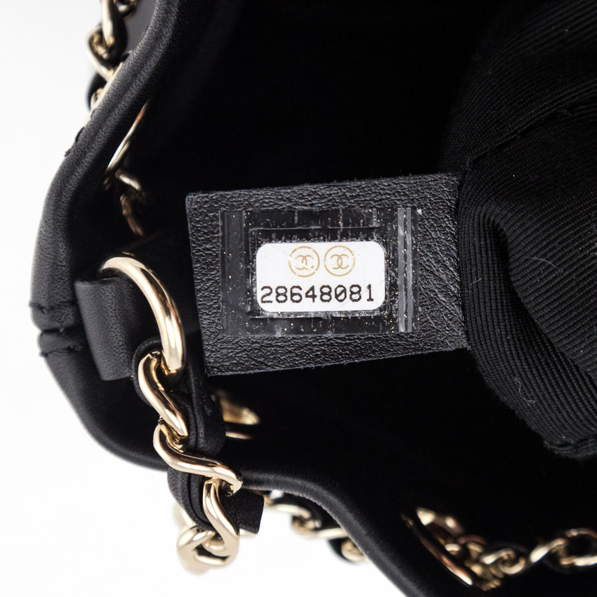 Chanel Black Stitched Calfskin Mini Drawstring Bag GHW