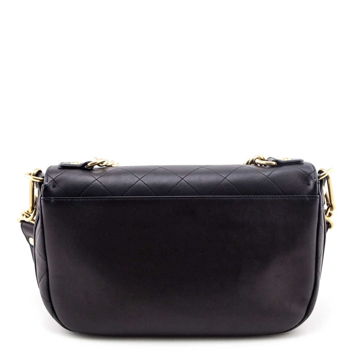 Chanel Black Stitched Calfskin Small Paris in Rome Messenger Bag