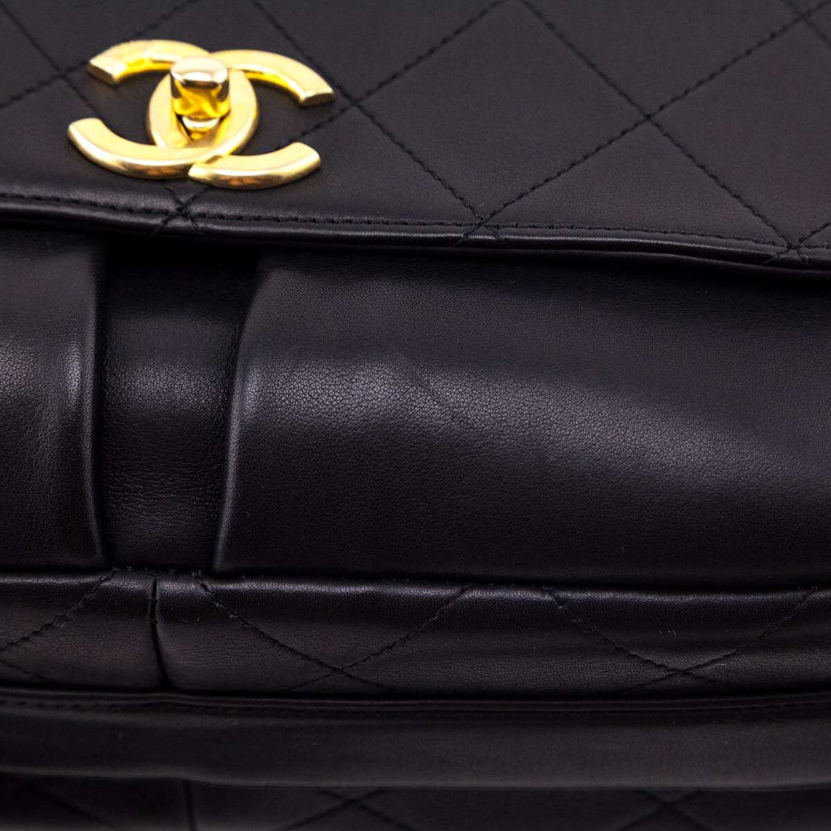 Chanel Black Stitched Calfskin Small Paris in Rome Messenger Bag