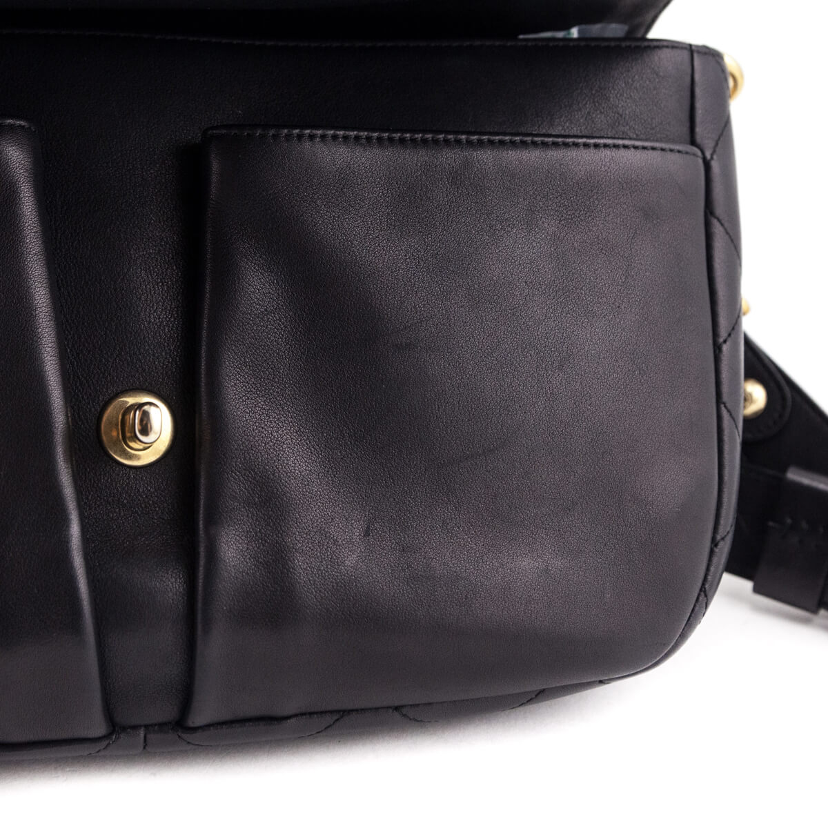 Chanel Black Stitched Calfskin Small Paris in Rome Messenger Bag