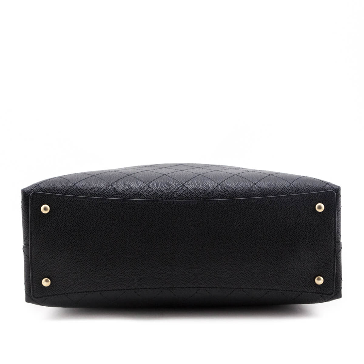 Chanel Black Stitched Grained Calfskin Large Shopping Bag GHW