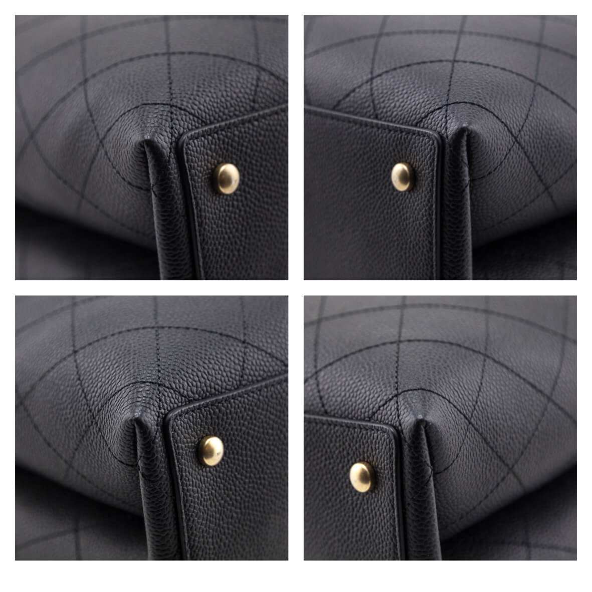 Chanel Black Stitched Grained Calfskin Large Shopping Bag GHW