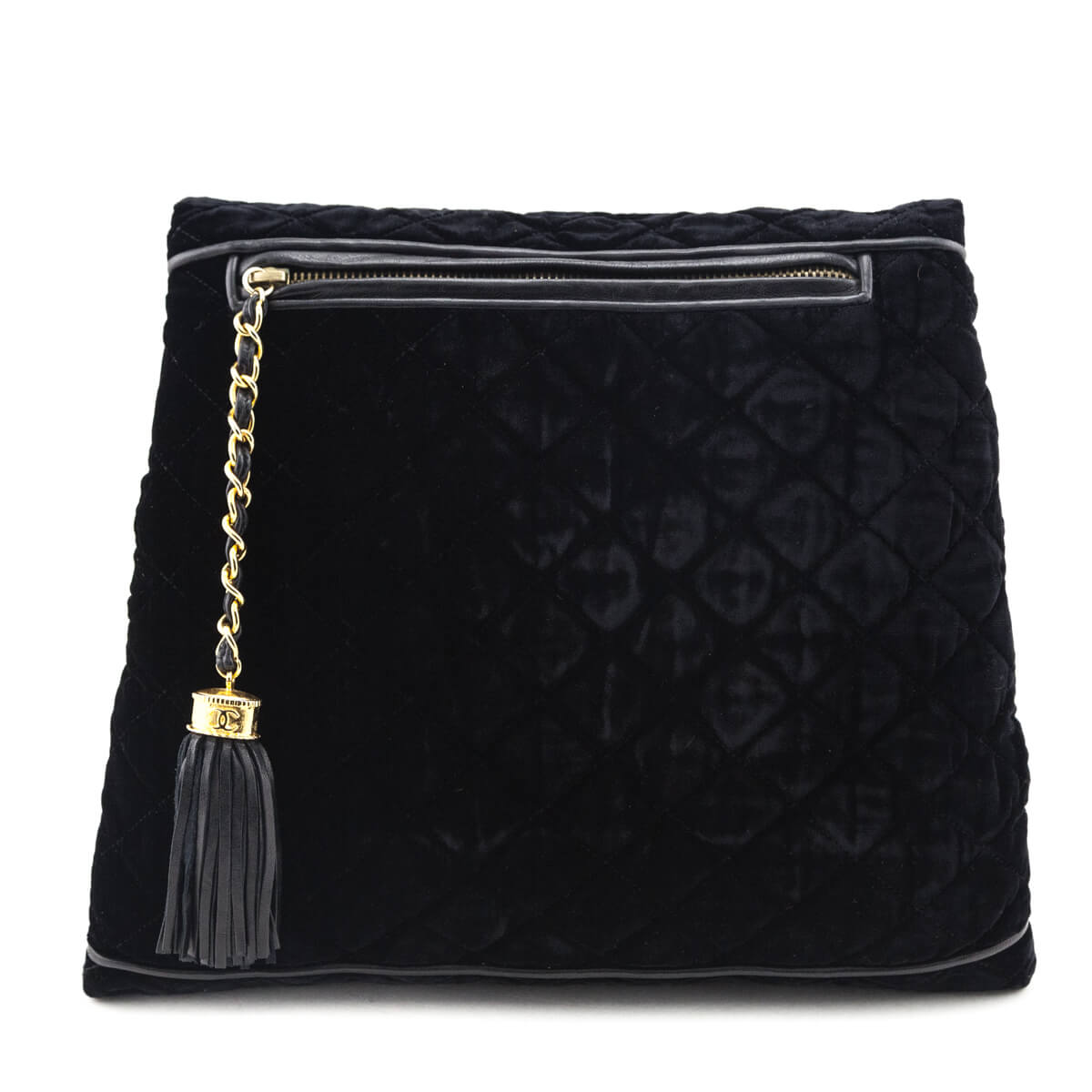 Chanel Black Velvet Hand Warmer Clutch