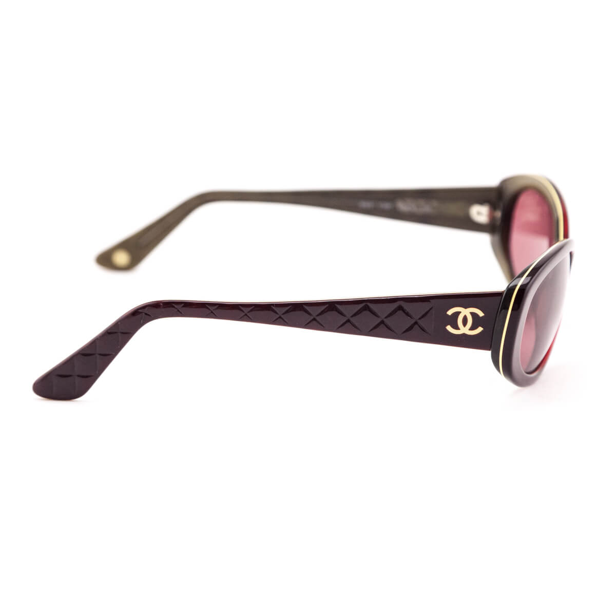 Chanel Burgundy Quilted Sunglasses