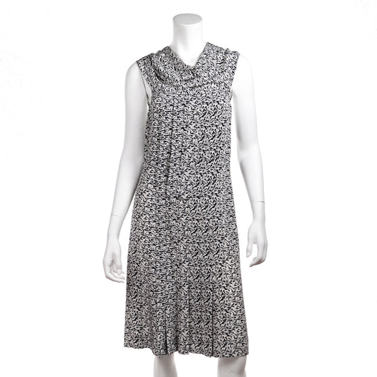 Chanel Black & White Silk Printed Cruise 2003 Dress Size M | US 8