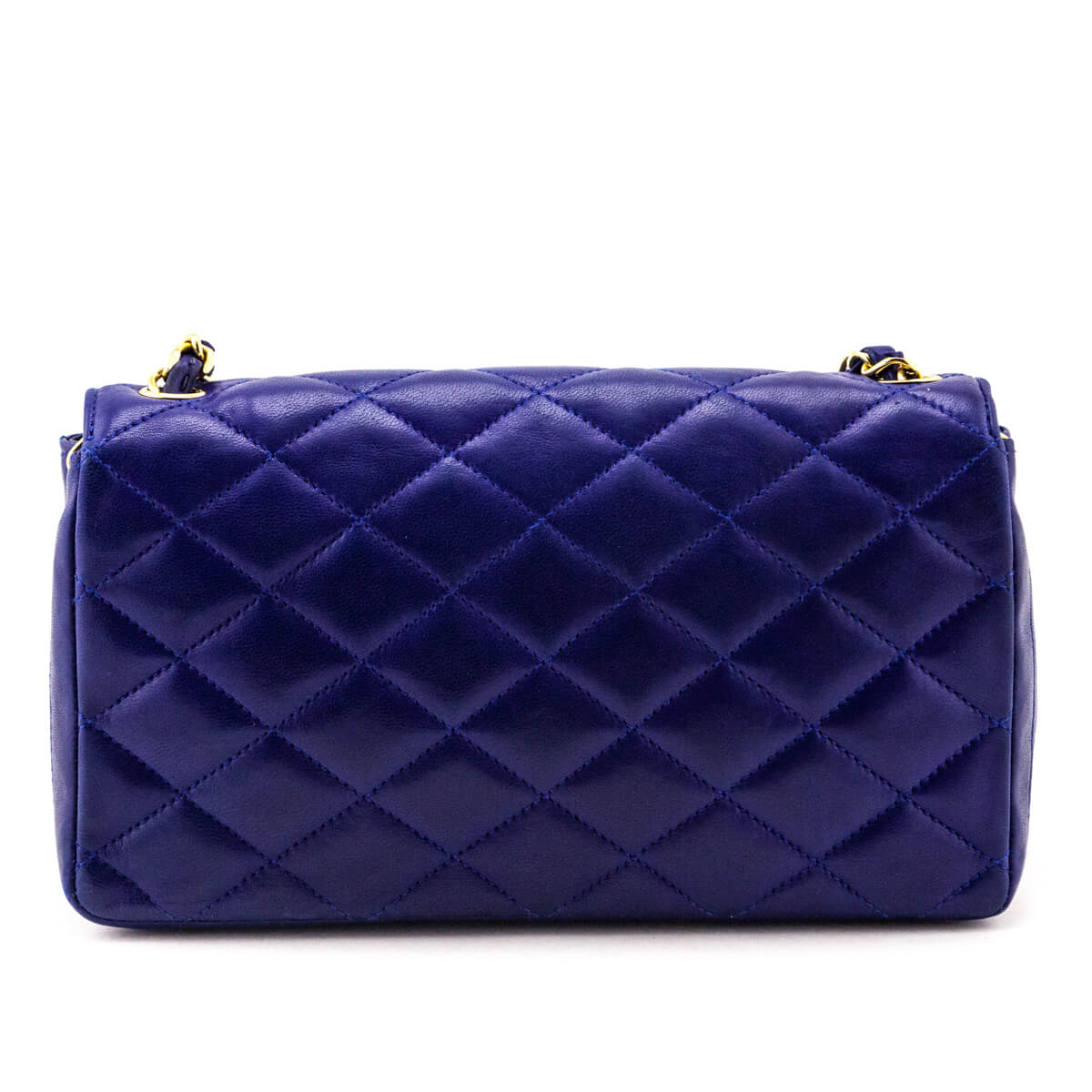Chanel Blue Lambskin Quilted Vintage Pointed Flap Bag