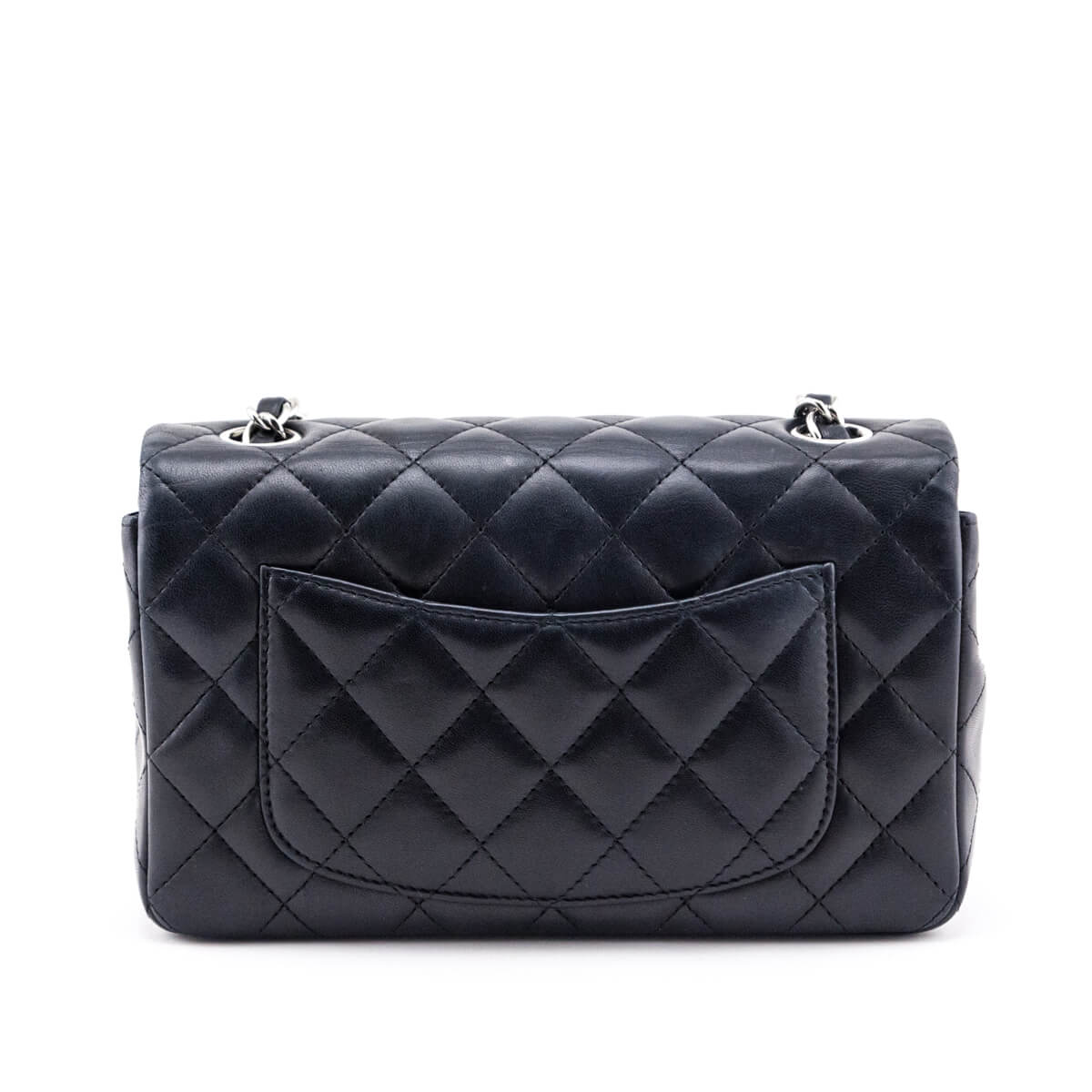 Chanel Black Lambskin Quilted Mini Rectangular Flap