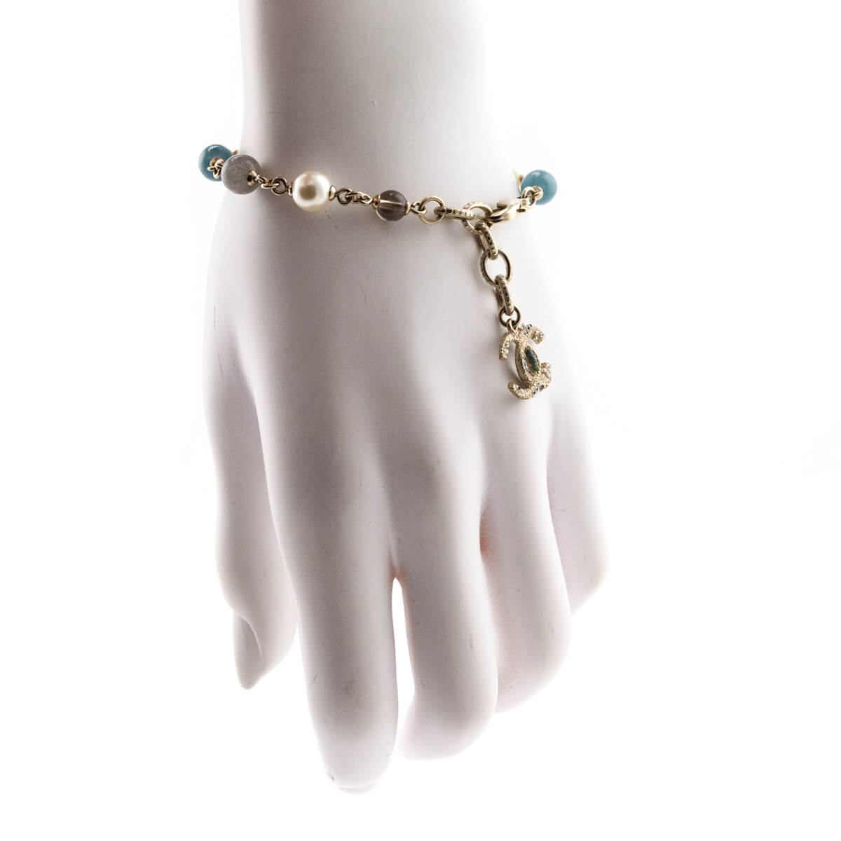 Chanel Faux Pearl & Bead CC Bracelet