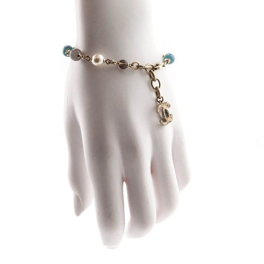 Chanel Faux Pearl & Bead CC Bracelet