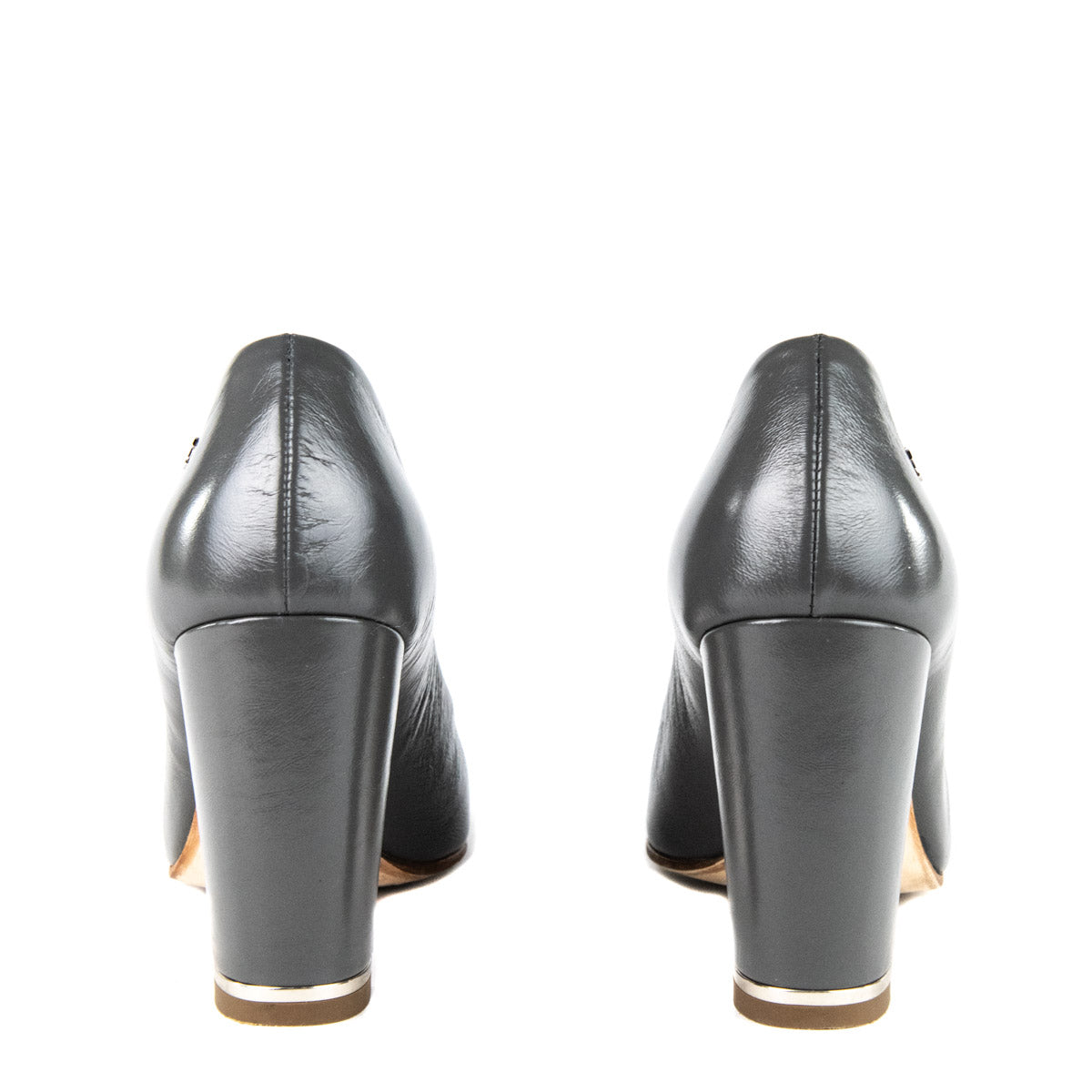 Chanel Gray Leather Cap Toe Pumps Size 6 | EU 36