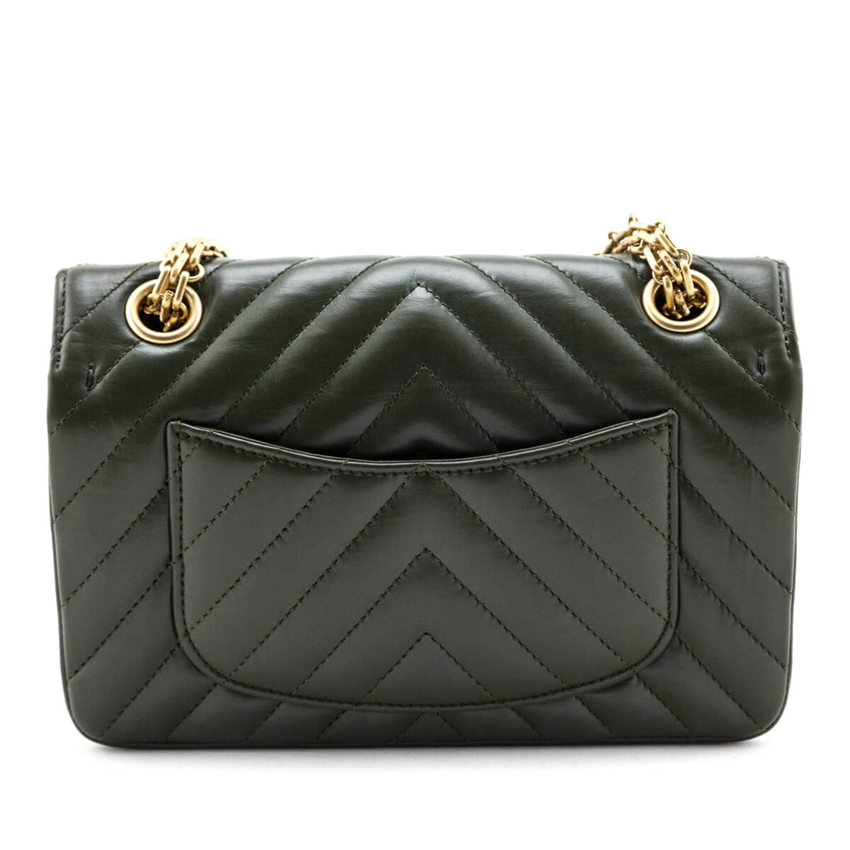 Chanel Green Quilted Aged Calfskin Chevron Mini Reissue Flap Bag