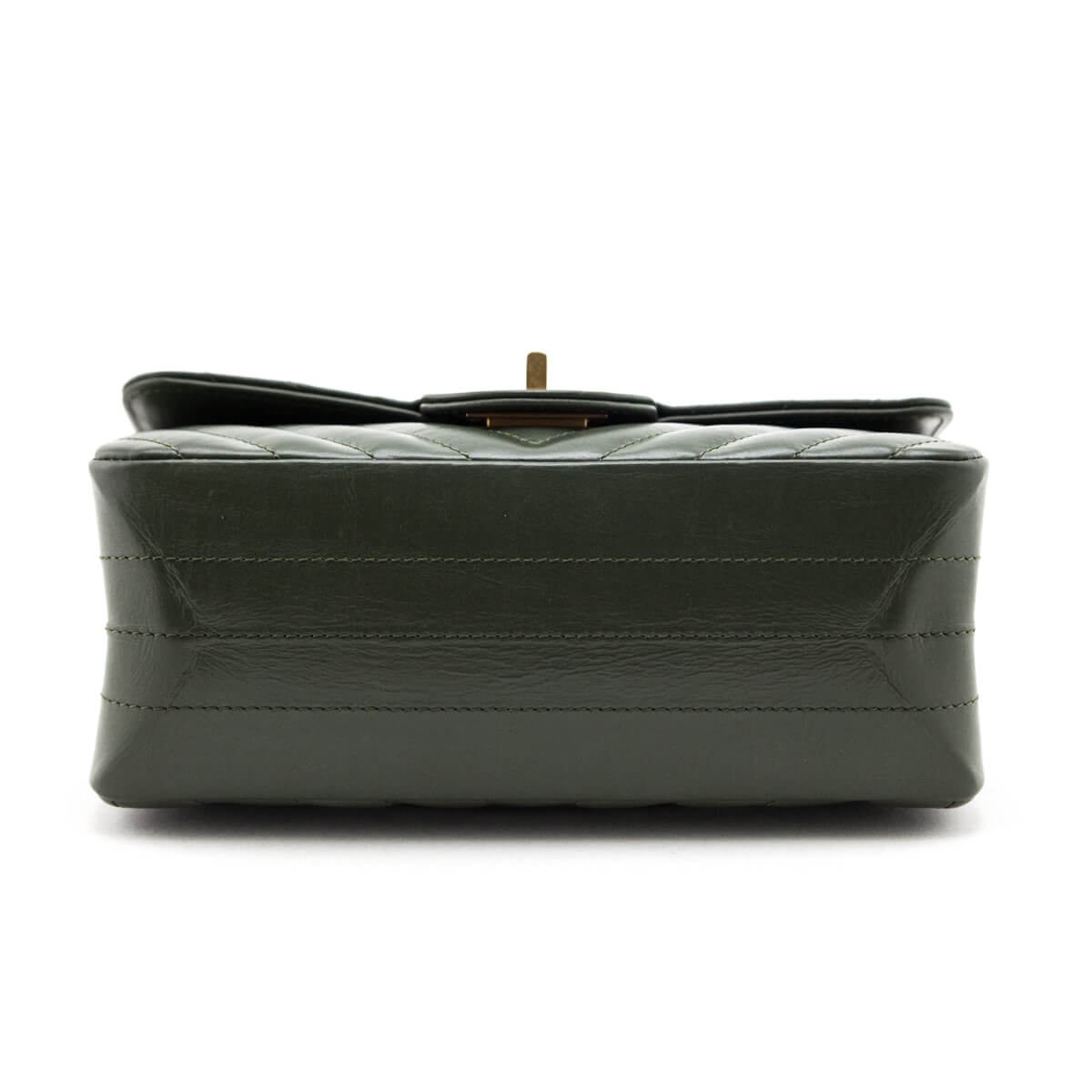 Chanel Green Quilted Aged Calfskin Chevron Mini Reissue Flap Bag