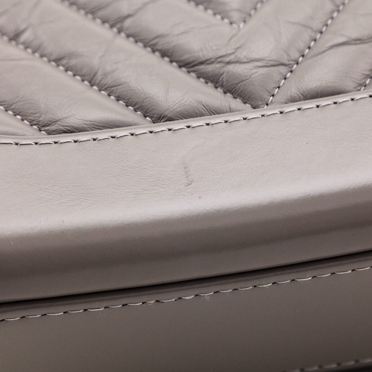 Chanel Gray Aged Calfskin Quilted Small Gabrielle Hobo