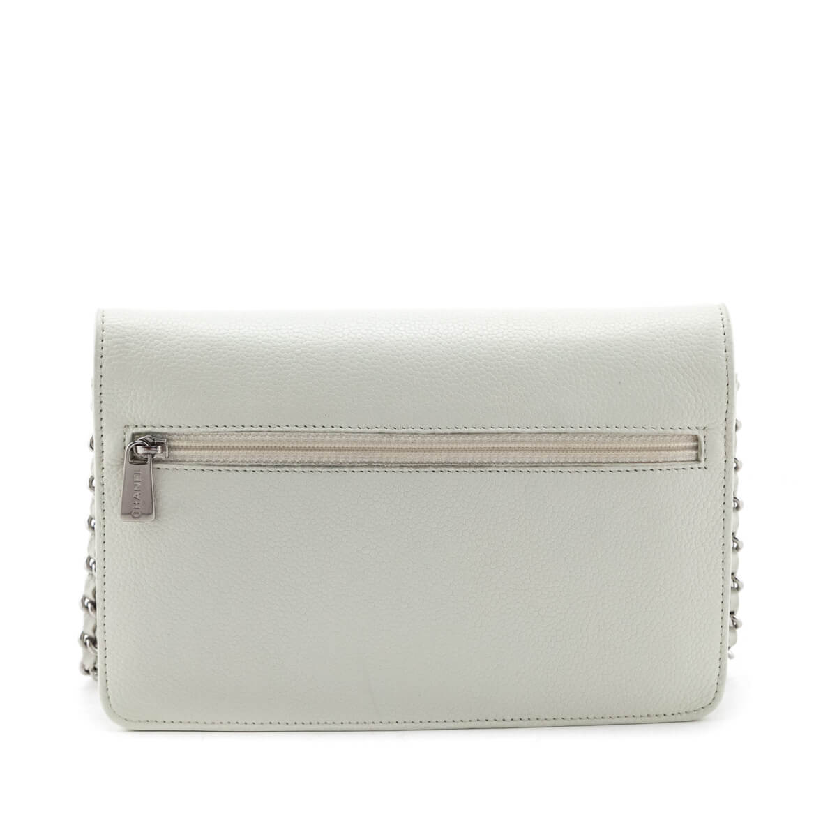 Chanel Ivory Caviar Timeless CC Wallet On Chain